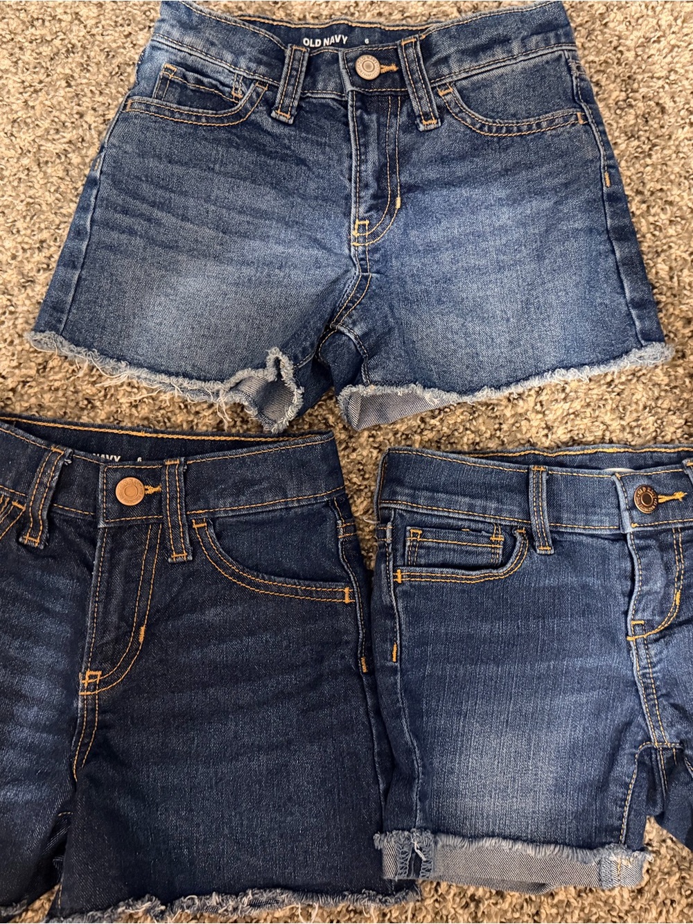 Old Navy Three-Pack Blue Denim Shorts